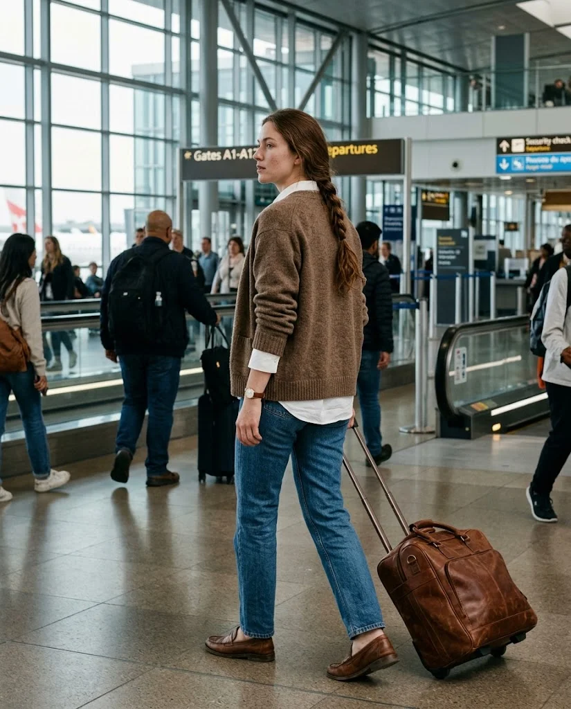 Old Money Outfits With Jeans: 20+ Polished Outfit Ideas 29 Women Wearing a Brown Cardigan and Straight-Leg Jeans