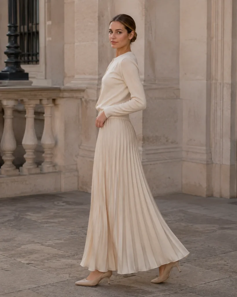 Old Money Outfits With Long Skirts: 20+ Elegant Ideas 30 woman wearing a Cardigans With a Long Skirt