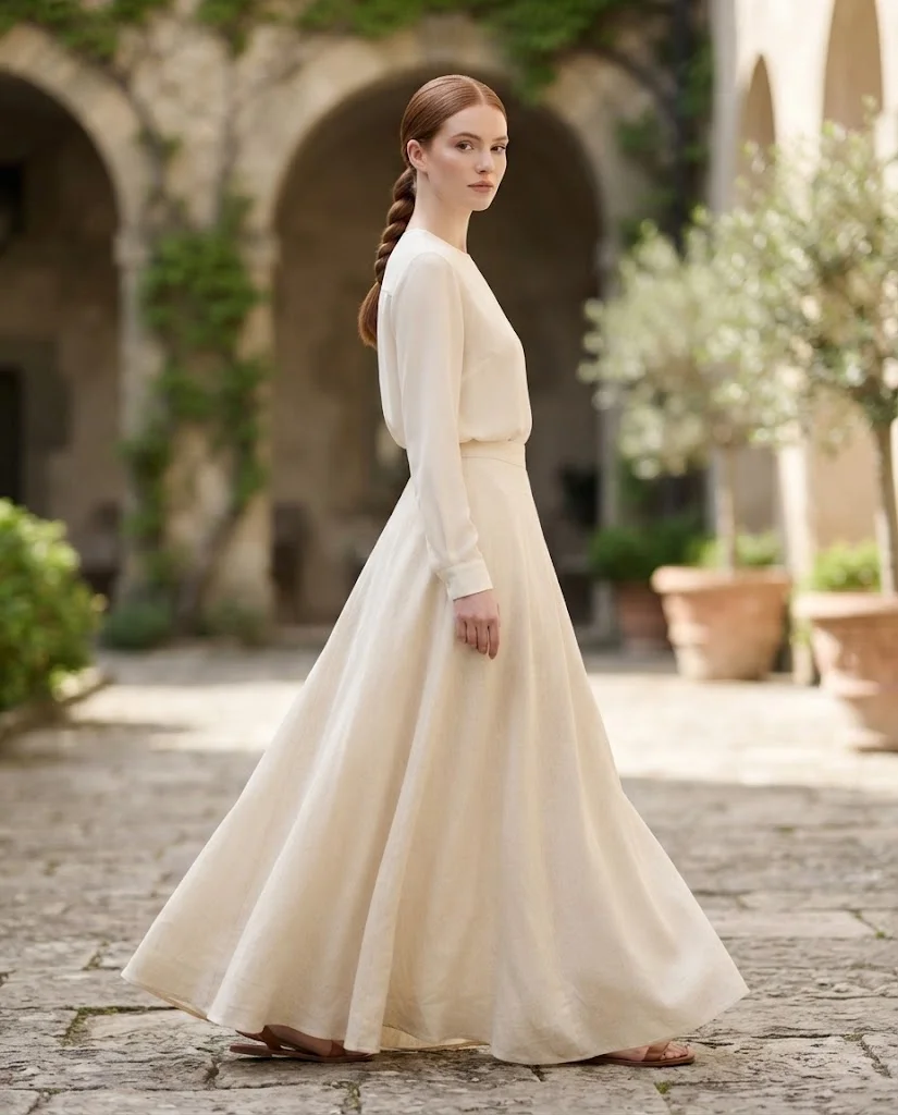 Old Money Outfits With Long Skirts: 20+ Elegant Ideas 25 woman wearing a Flowing Maxi Skirts