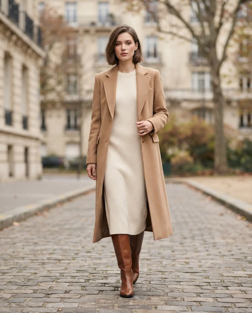 Women Wearing a  Knit Dresses With Boots