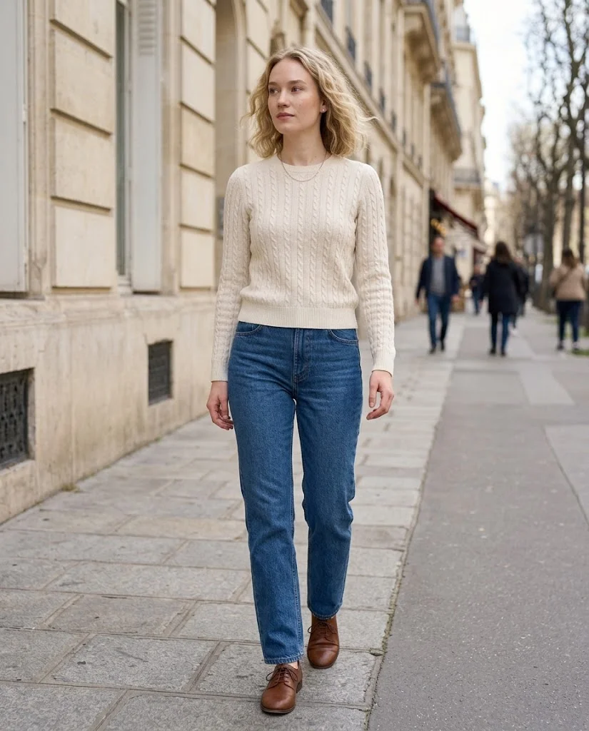 Old Money Outfits With Jeans: 20+ Polished Outfit Ideas 8 Women Wearing a Knit Sweaters and Turtlenecks With Old Money Jeans