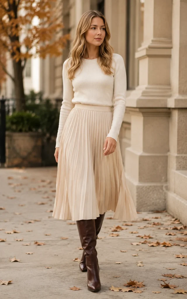 Women Wearing a Midi Skirts With Boots