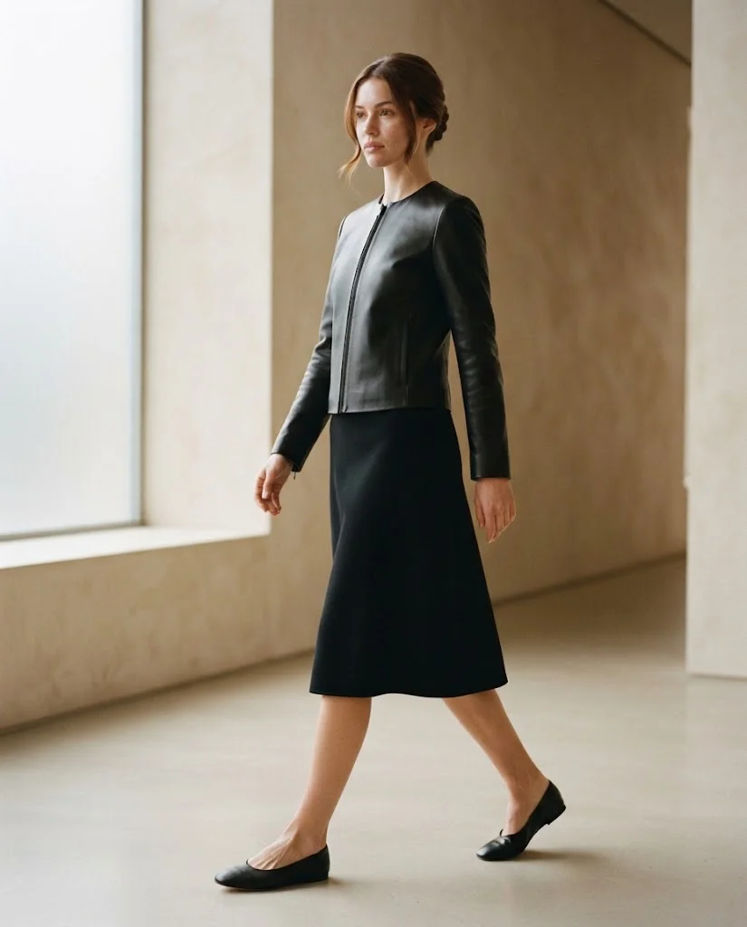 Old Money Leather Jacket with Minimal Hardware
