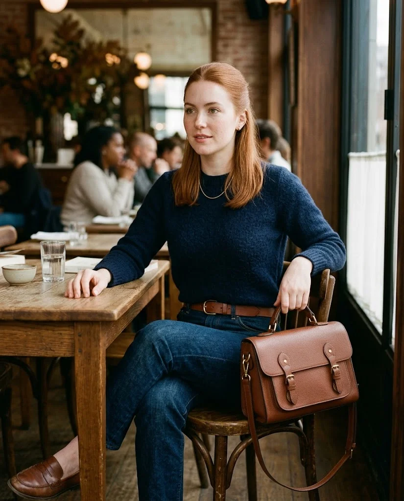 Old Money Outfits With Jeans: 20+ Polished Outfit Ideas 30 Women Wearing a Navy Sweater and Dark-Wash Jeans