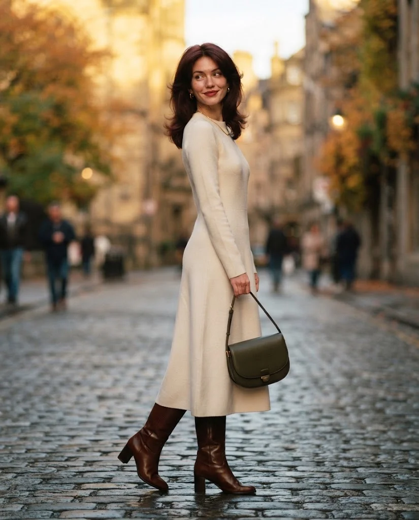 Women Wearing a Old Money Fall Date Night Outfits