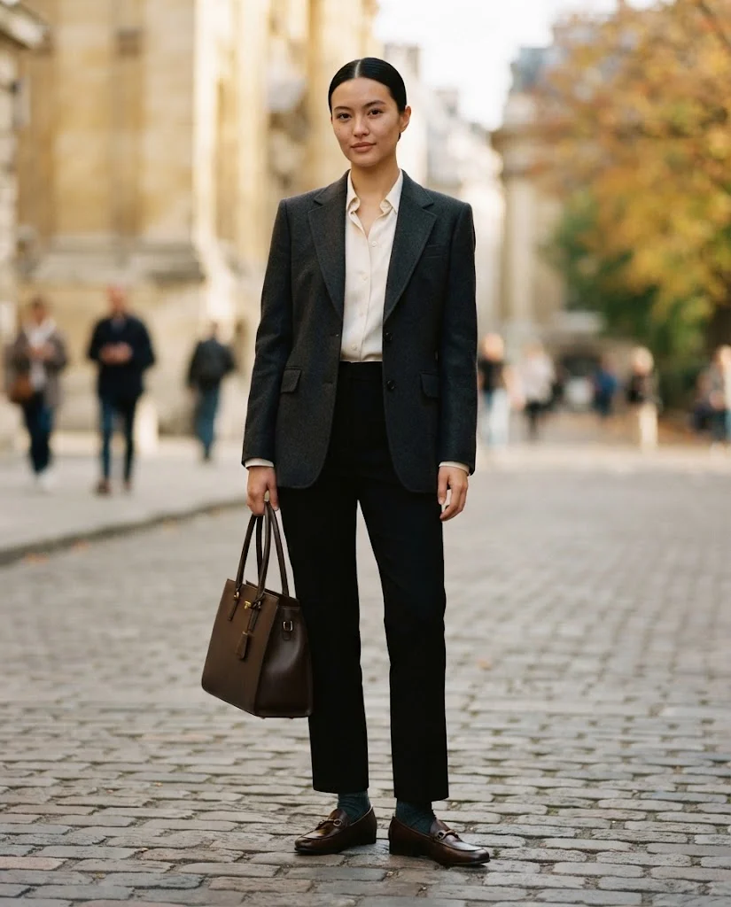 Women Wearing a Old Money Fall Work Outfits