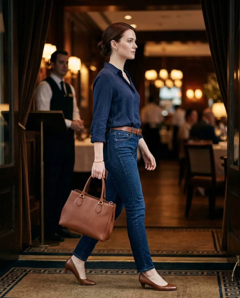 Old Money Outfits With Jeans: 20+ Polished Outfit Ideas 25 Women Wearing a Silk Blouse and Dark Jeans