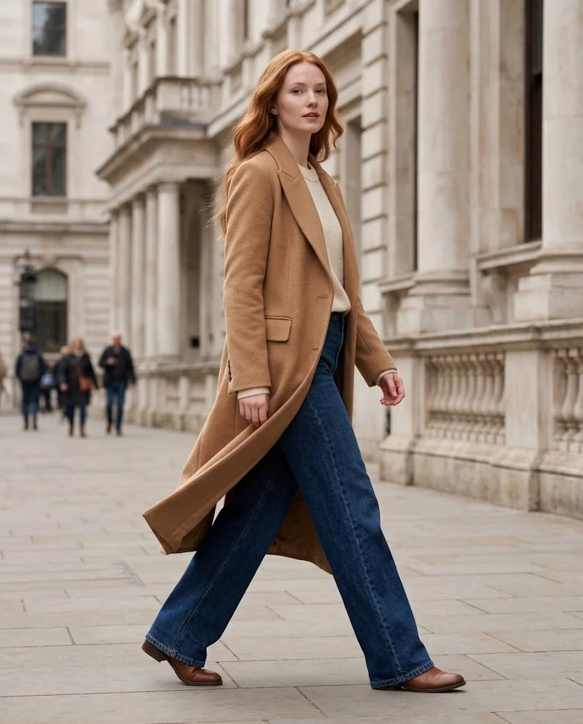 Old Money Outfits With Jeans: 20+ Polished Outfit Ideas 11 Women Wearing a Trench and Wool Coats With Old Money Jeans