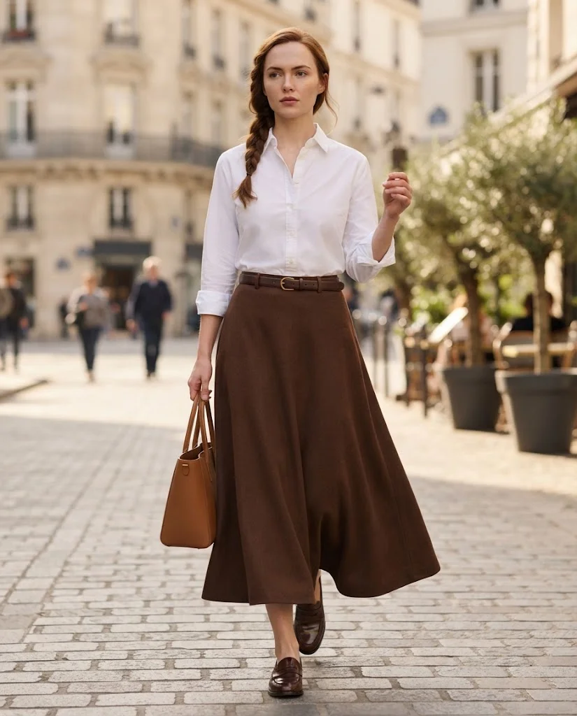 Old Money Outfits With Skirt: 20+ Elegant Outfit Ideas 24 Women Wearing a White Button-Down and Long Skirt