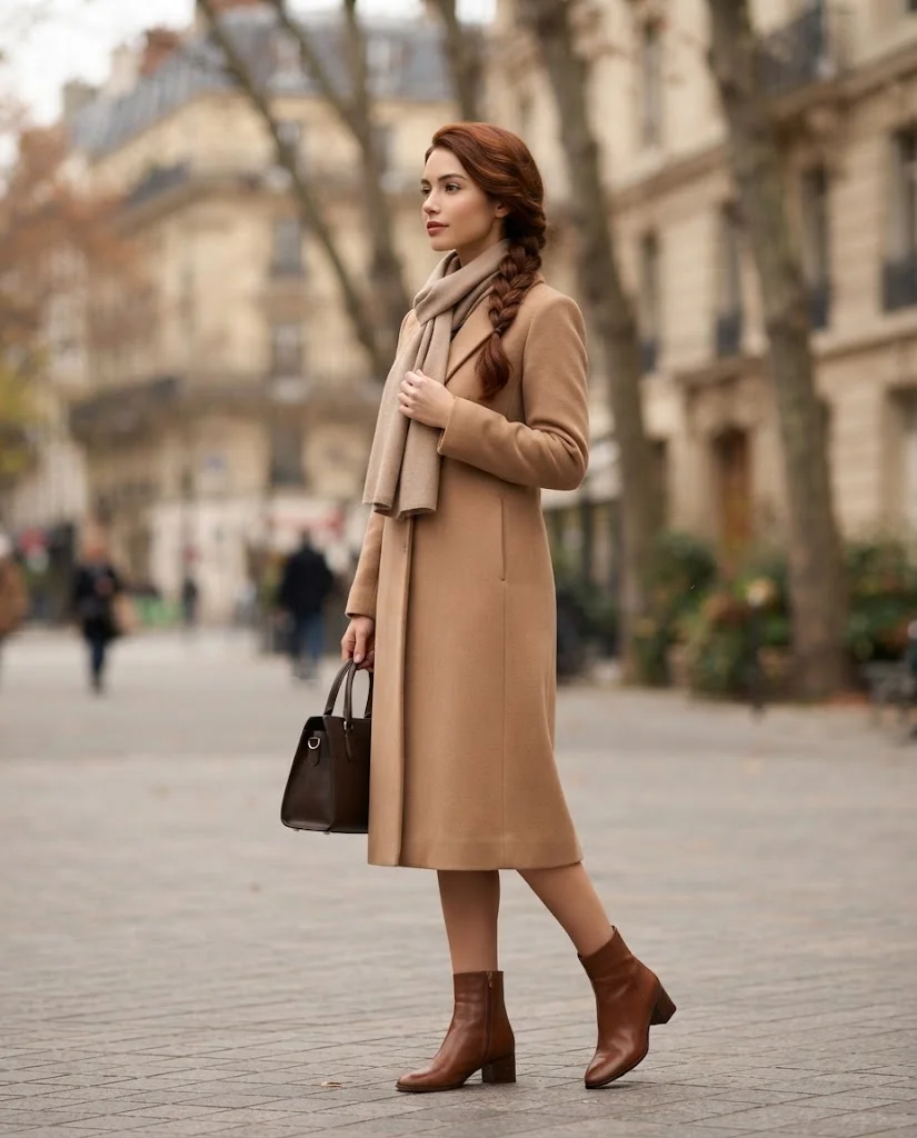 Women Wearing a  Wool Coats With Boots