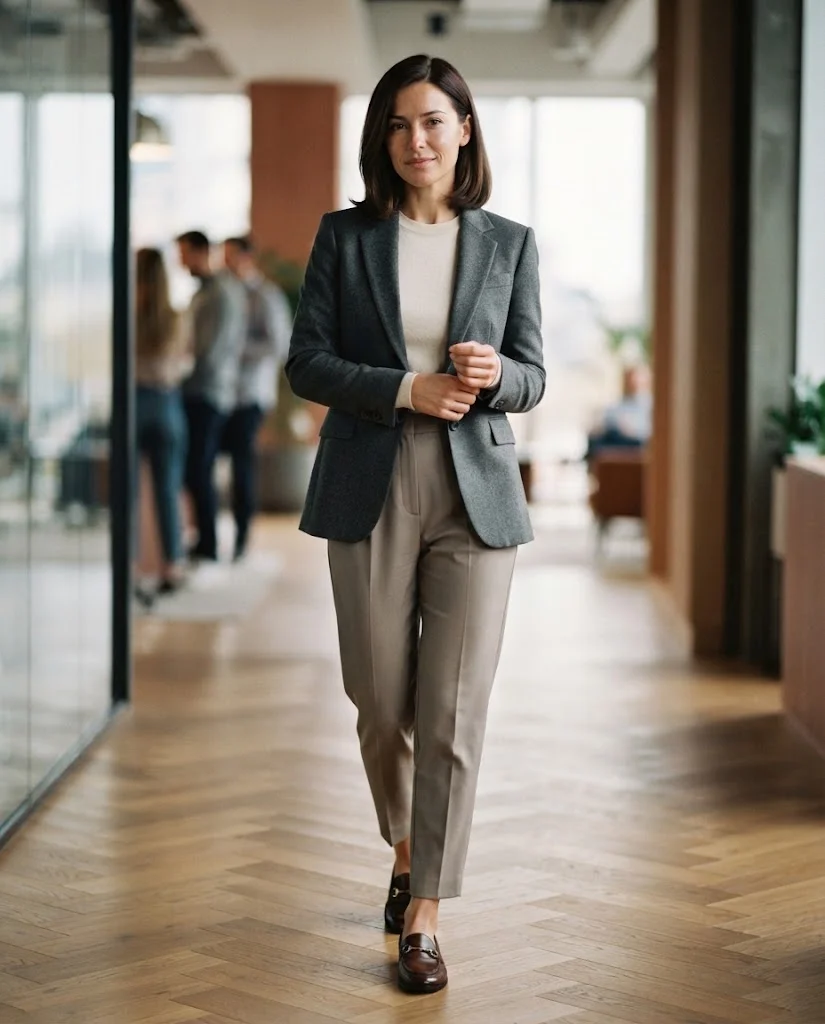 Women Wearing a Old Money Pants Outfits for   Work and Office Outfits