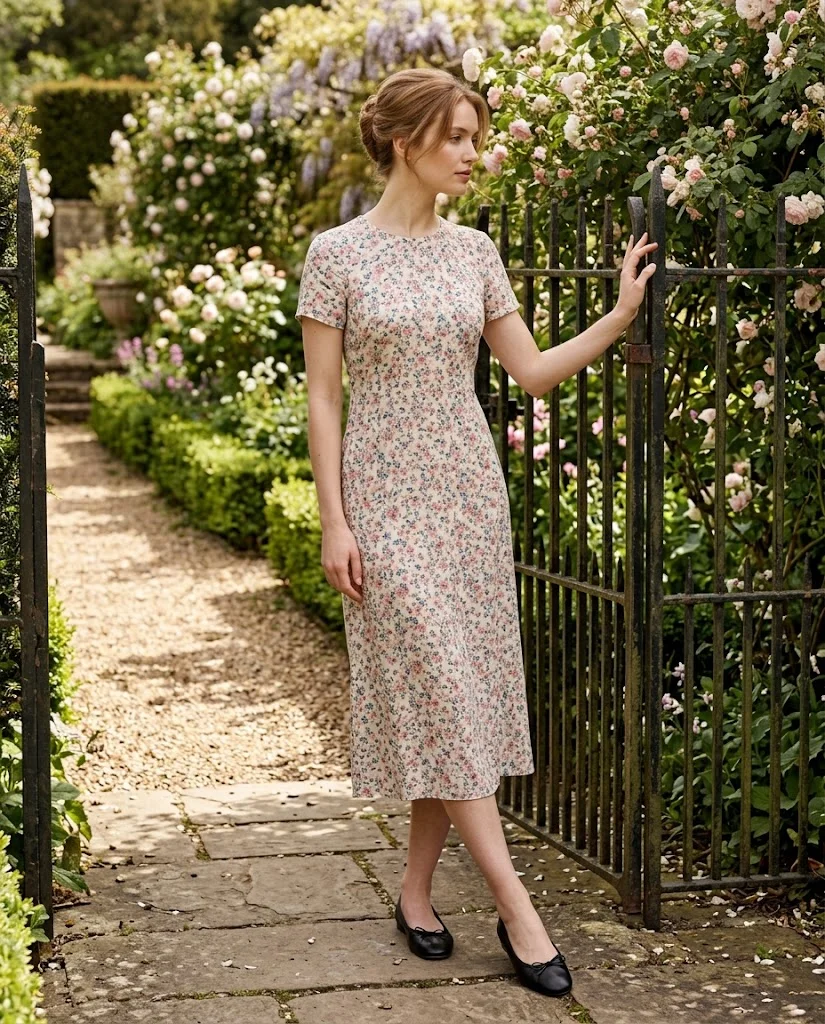 women wearing A Feminine Floral Midi for Spring