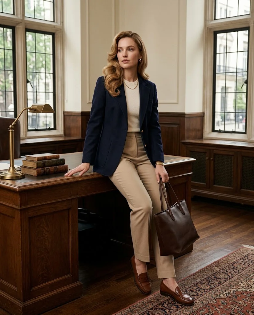 women wearing Blazer With Straight-Leg Trousers