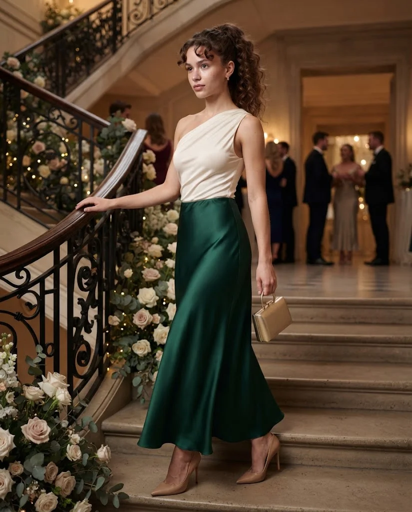women wearing High-Waisted Maxi Skirt With a Fitted Bodysuit