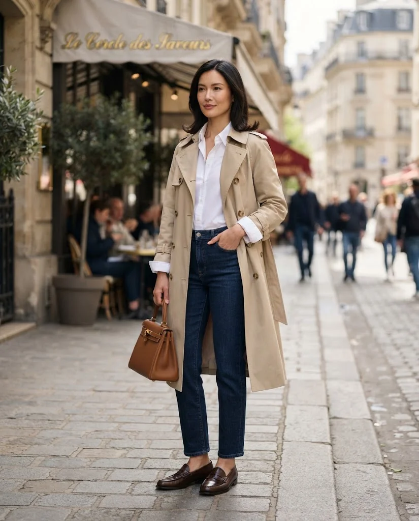 Old Money Brunch Outfits: 20+ Chic Ideas for Women 23 women wearing Lightweight Trench With a Casual Outfit