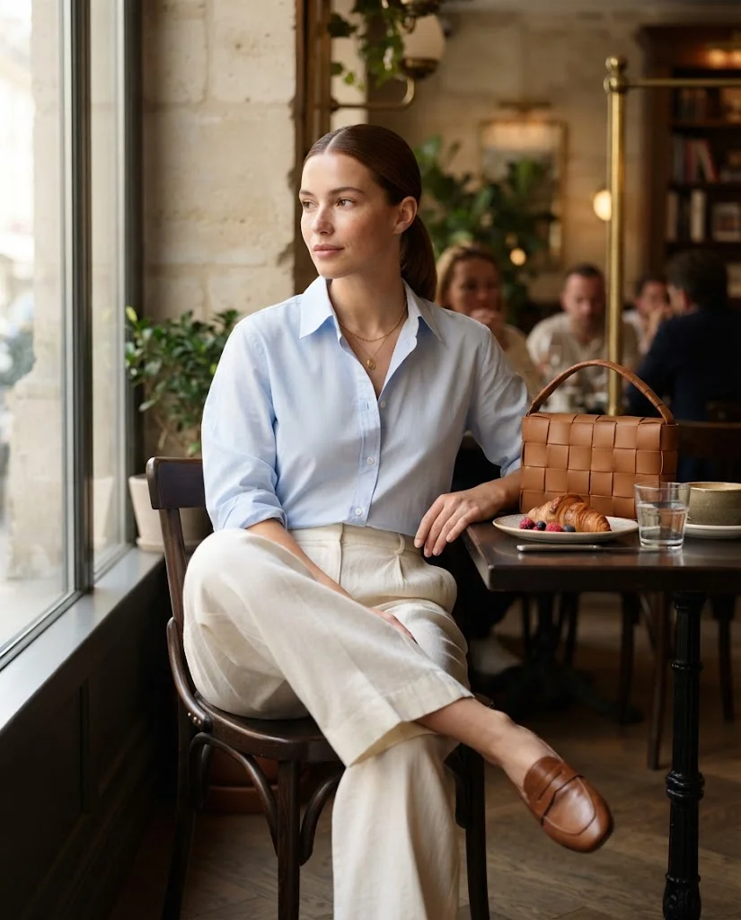 Old Money Brunch Outfits: 20+ Chic Ideas for Women 2 women wearing Linen Pants With a Button-Down Shirt