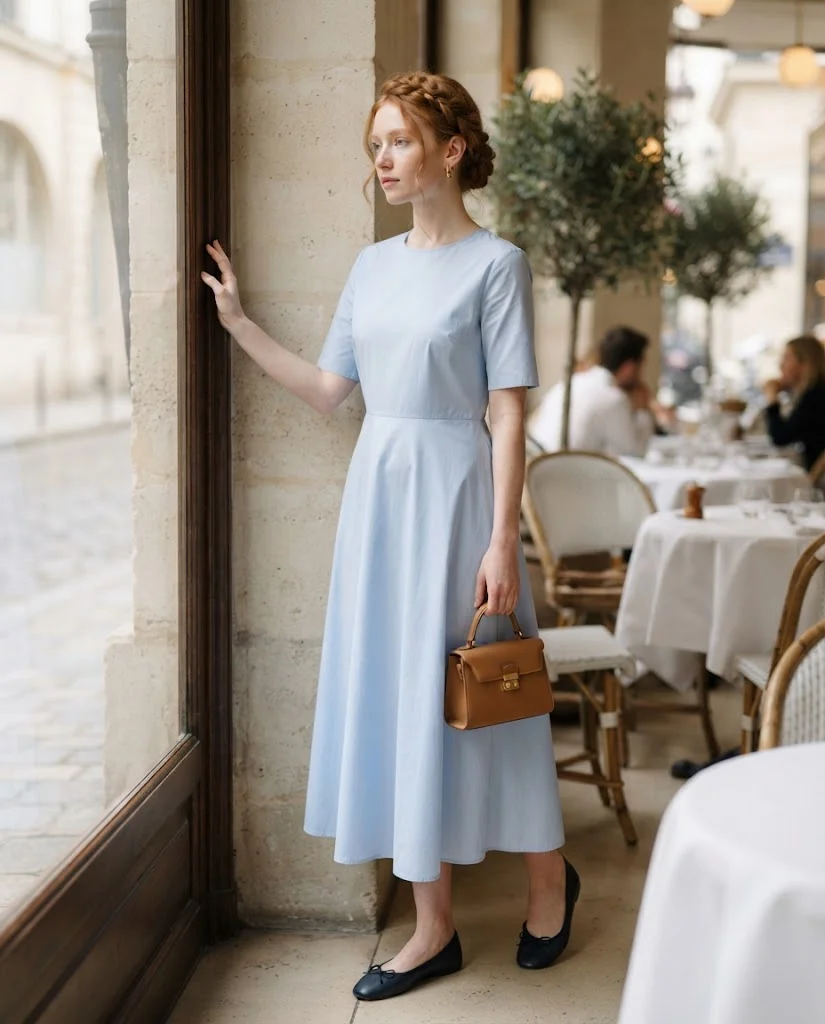Old Money Brunch Outfits: 20+ Chic Ideas for Women 6 women wearing Midi Dress With Ballet Flats