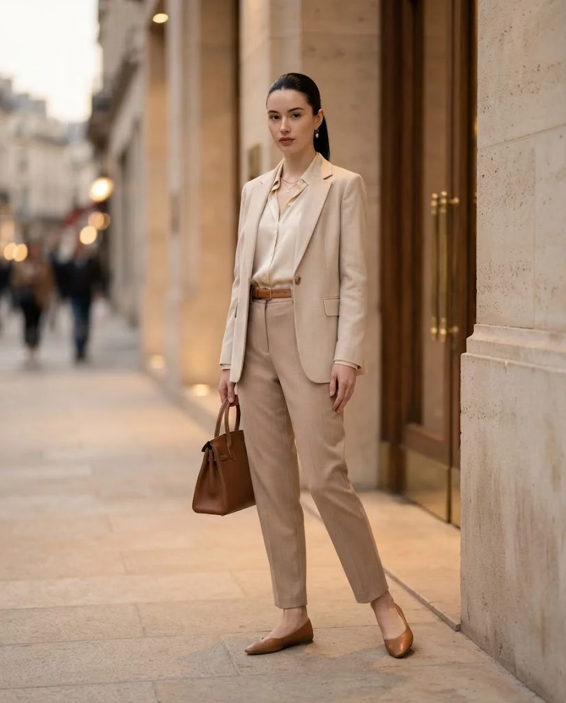 women wearing  Monochrome Beige Outfit