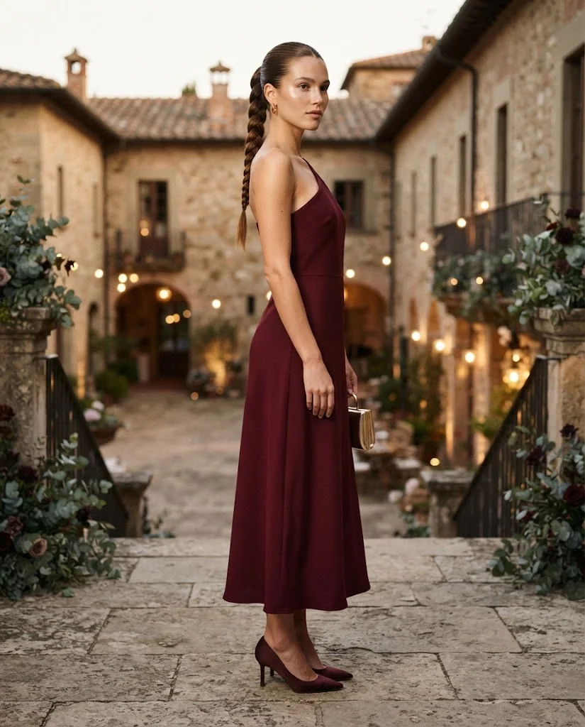 women wearing One-Shoulder Dress With Simple Accessories