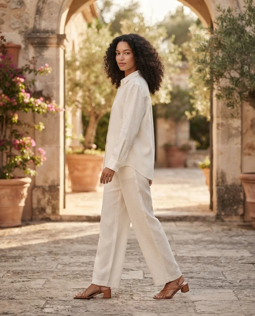 women wearing The Effortless Linen Co-Ord