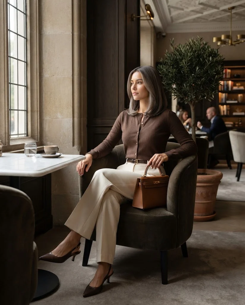 Old Money Brunch Outfits: 20+ Chic Ideas for Women 7 women wearing Wide-Leg Trousers With a Fitted Cardigan