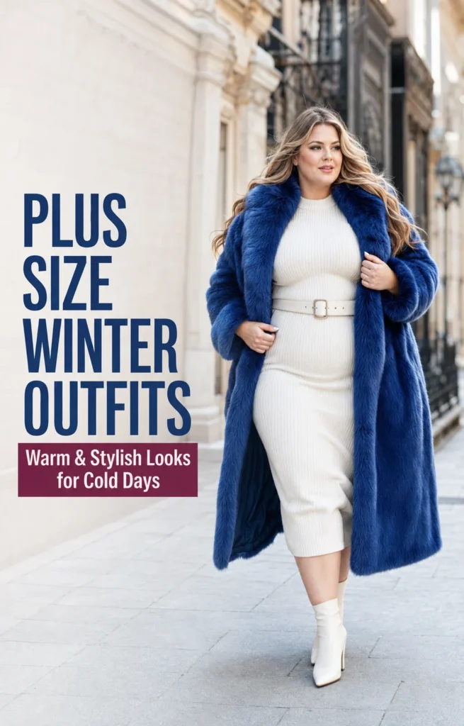 Plus Size Winter Outfits for Women: 15 Warm and Stylish Ideas 47 Plus size winter outfits for women featuring warm coats chunky knits and stylish layers