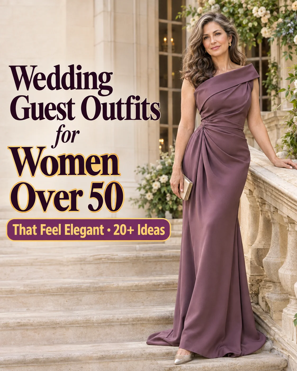 Elegant wedding guest outfits for women over 50, 20+ ideas