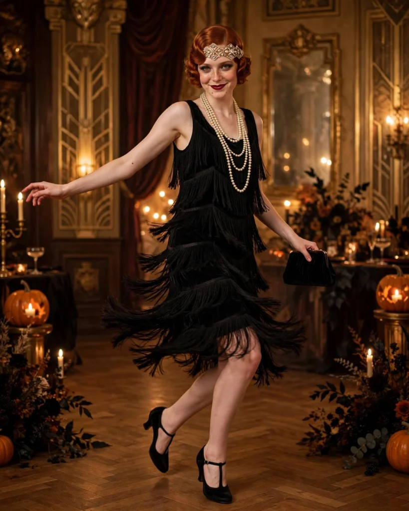 Classic Black Fringe Flapper Costume Flapper Halloween Costume