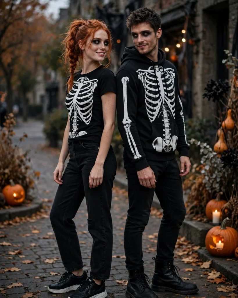 Classic Skeleton Couple Couples Halloween Costume
