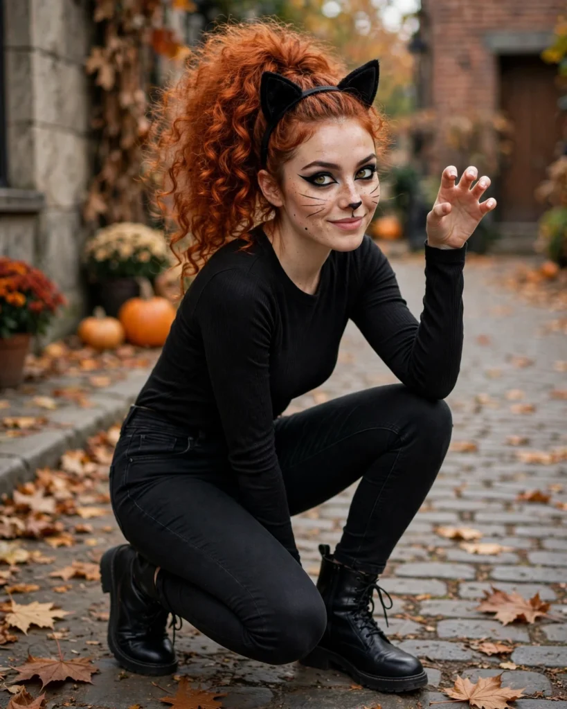 21 Last-Minute Halloween Costume Ideas Anyone Can Put Together 3 Black Cat Last-Minute Halloween Costume