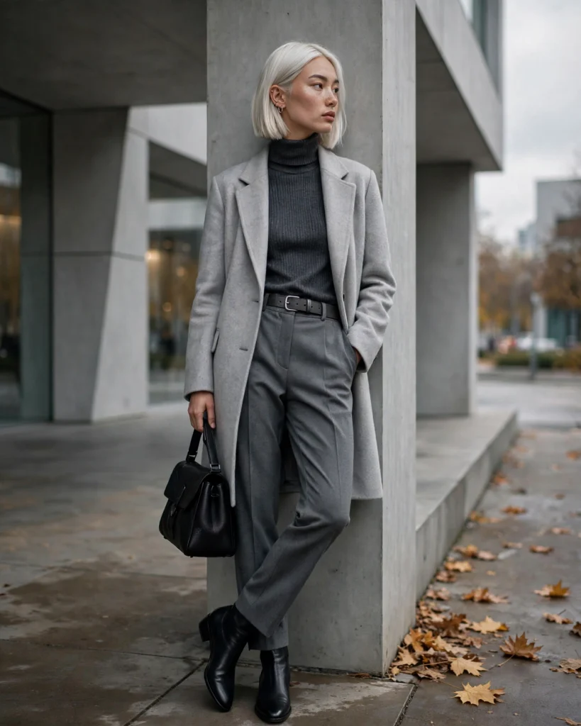 Monochrome Gray Layers Fall Fashion Outfit