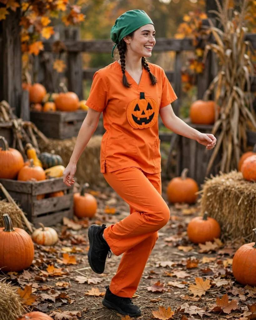 Pumpkin Scrub Costume Scrub Halloween Costume