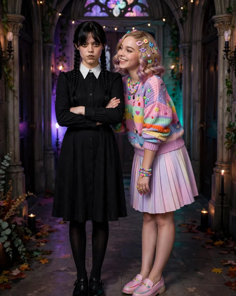 Wednesday and Enid Duo Halloween Costume