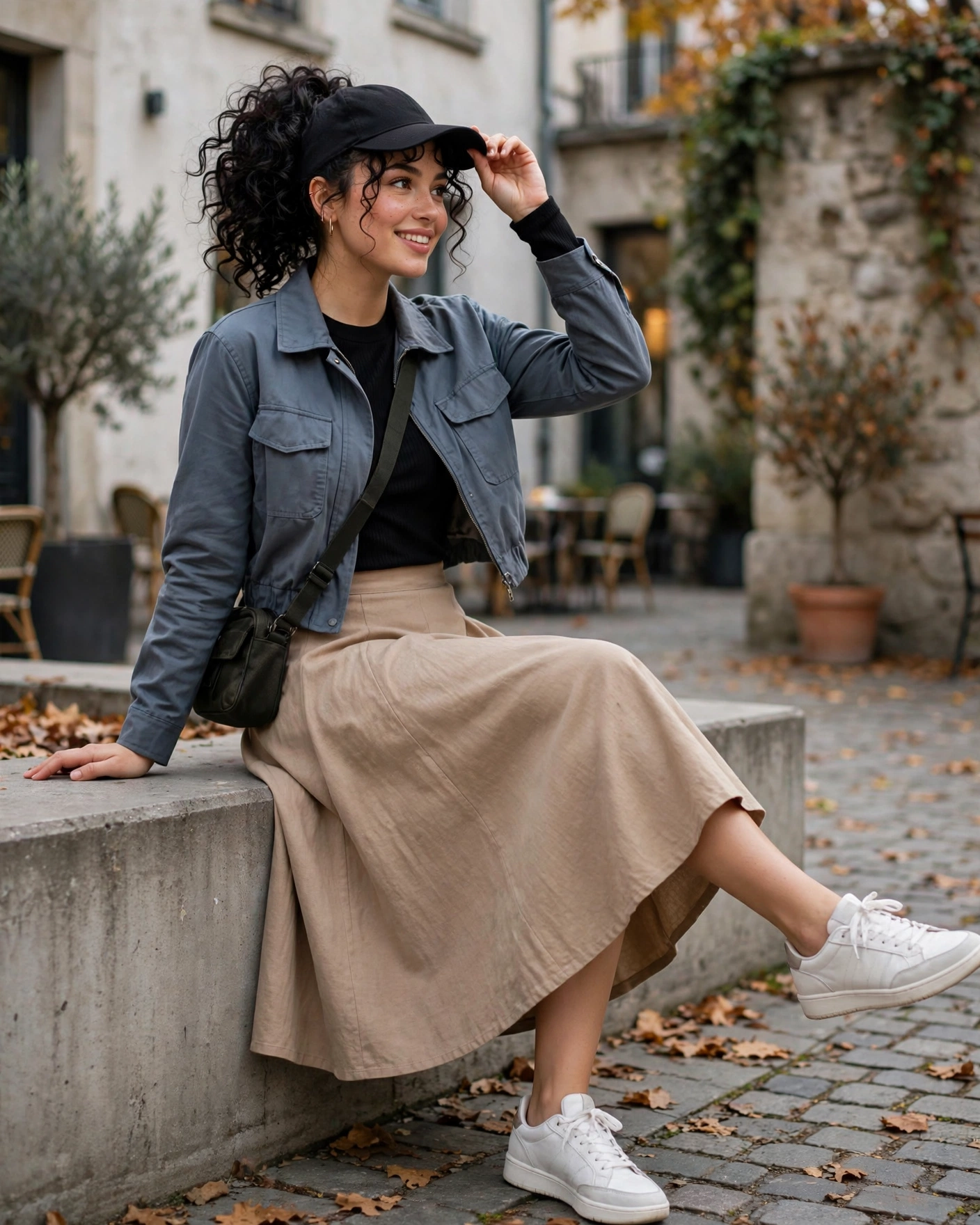 20 Midi Skirt Fall Outfits: Chic and Effortless Looks to Try 6 A-Line Midi Skirt with a Cropped Utility Jacket Midi Skirt Fall Outfit