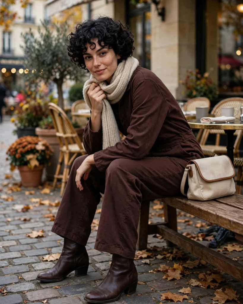 22 Modest Fall Outfits: Elegant and Chic Looks for Every Occasion 9 Relaxed Jumpsuit with a Long-Sleeved Layer Modest Fall Outfit