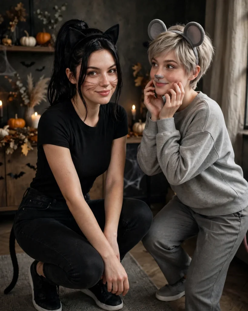 Cat and Mouse Duo Halloween Costume
