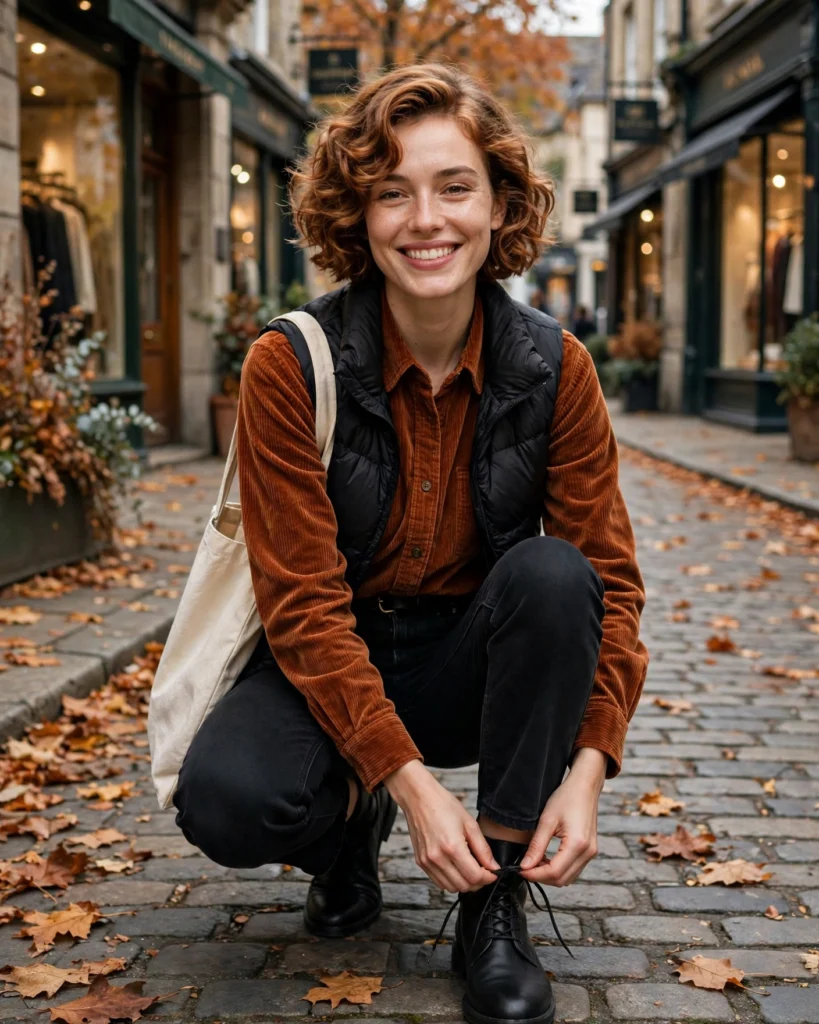 21 Must-Have Fall Outfits: Chic Looks to Wear All Season 11 Corduroy Shirt with Black Straight-Leg Jeans Must-Have Fall Outfit