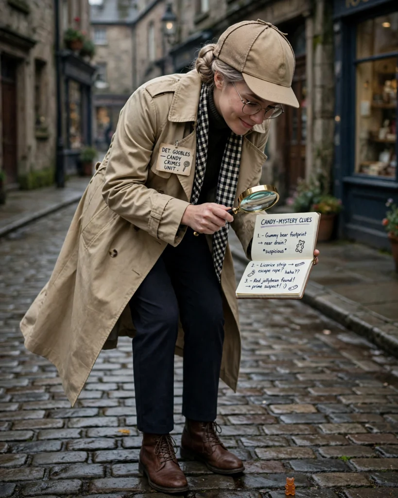 Detective with an Over-the-Top Mystery Fun Halloween Outfit