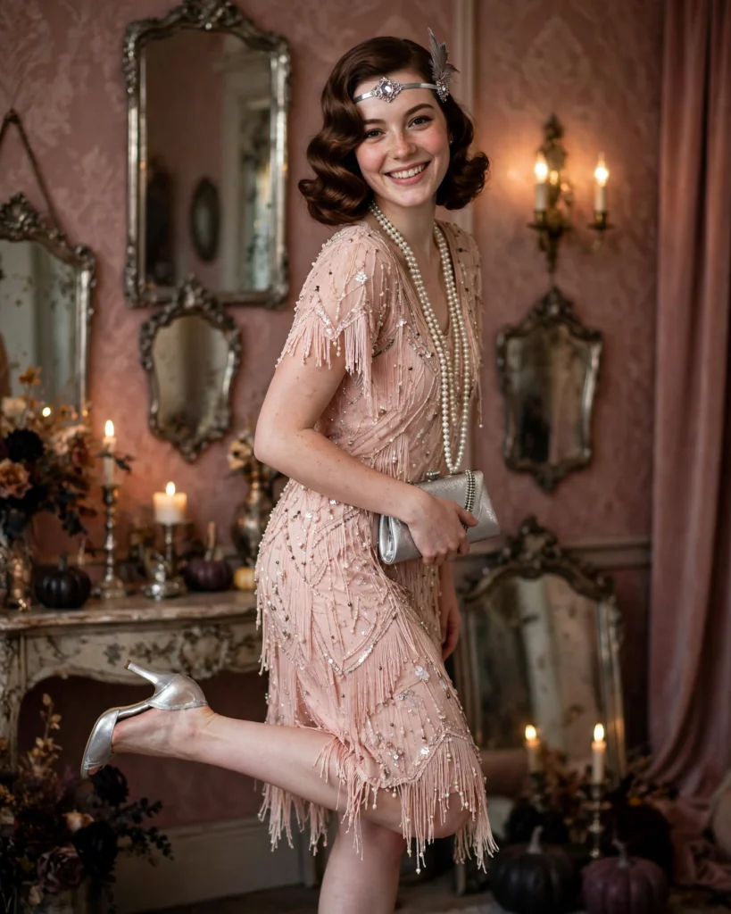 Pink Flapper Costume Flapper Halloween Costume