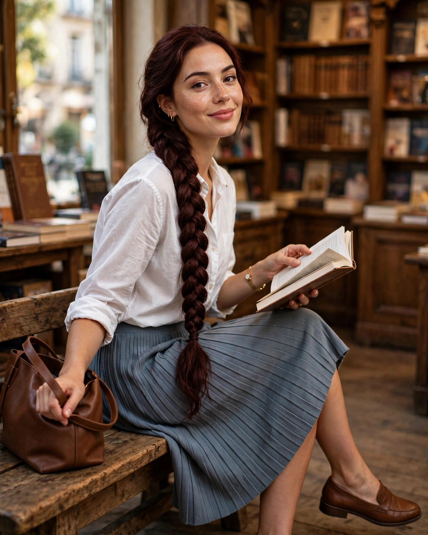 20 Knit Skirt Outfits for Fall: Cozy and Chic Looks to Try 11 Pleated Knit Skirt with a Relaxed Button-Down Knit Skirt Fall Outfit