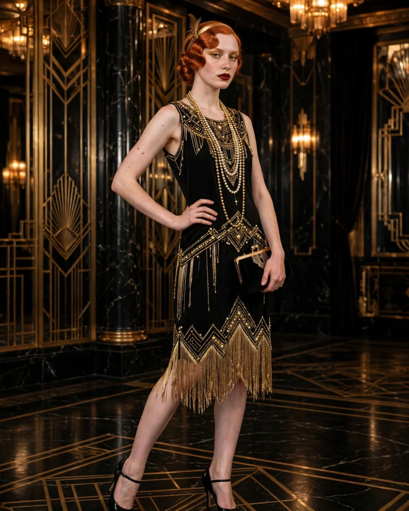 Black and Gold Flapper Outfit Flapper Halloween Costume