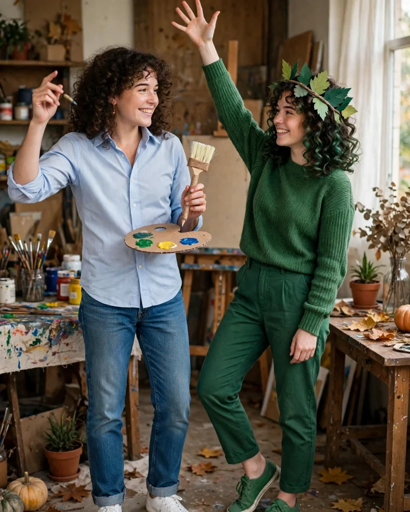 Bob Ross and a Happy Little Tree Duo Halloween Costume