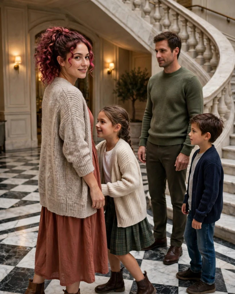 Cozy Cardigans with Dresses and Trousers Fall Family Picture Outfit