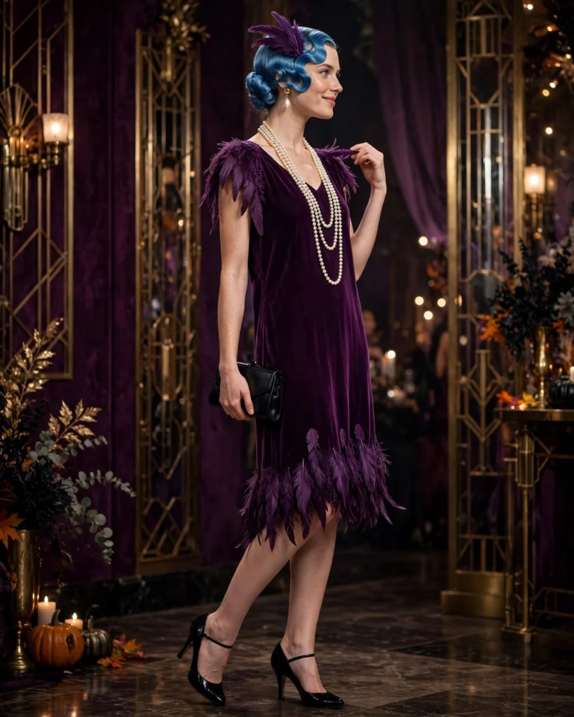 Feathered Flapper Halloween Costume Flapper Halloween Costume