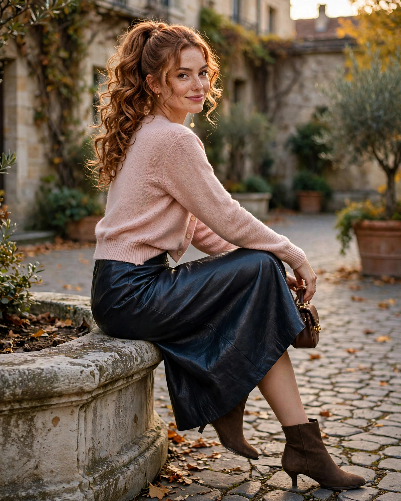 20 Midi Skirt Fall Outfits: Chic and Effortless Looks to Try 16 Leather Midi Skirt with a Cropped Cardigan Midi Skirt Fall Outfit