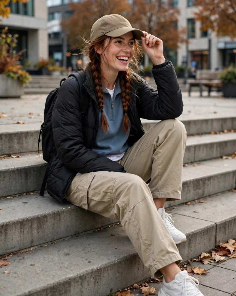 21 Must-Have Fall Outfits: Chic Looks to Wear All Season 16 Quarter-Zip Sweatshirt with Relaxed Cargo Pants Must-Have Fall Outfit