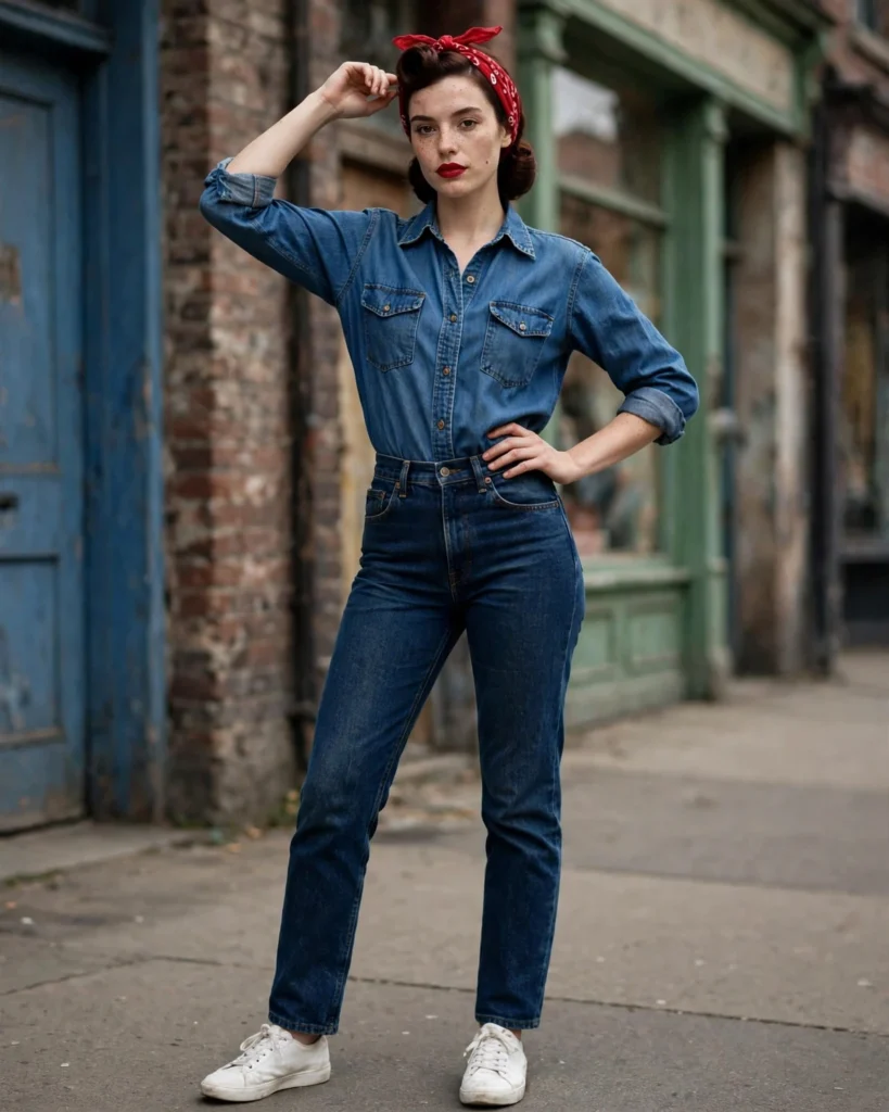 21 Last-Minute Halloween Costume Ideas Anyone Can Put Together 16 Rosie the Riveter Last-Minute Halloween Costume