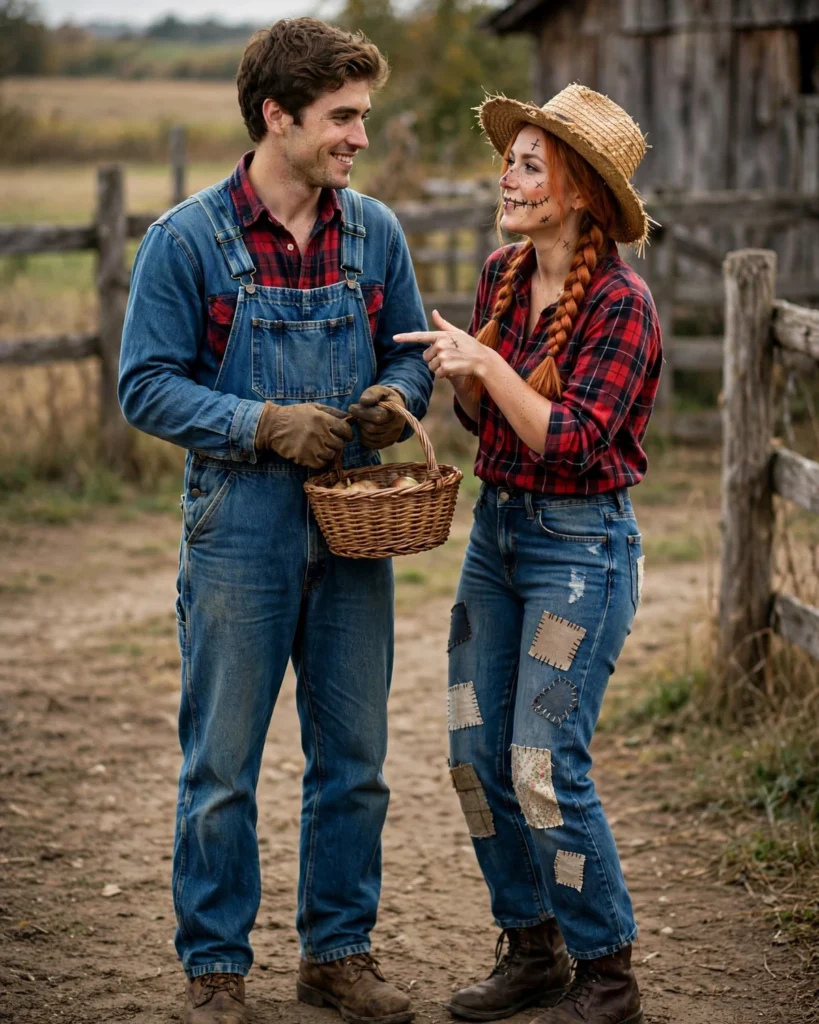 Farmer and Scarecrow Couples Halloween Costume