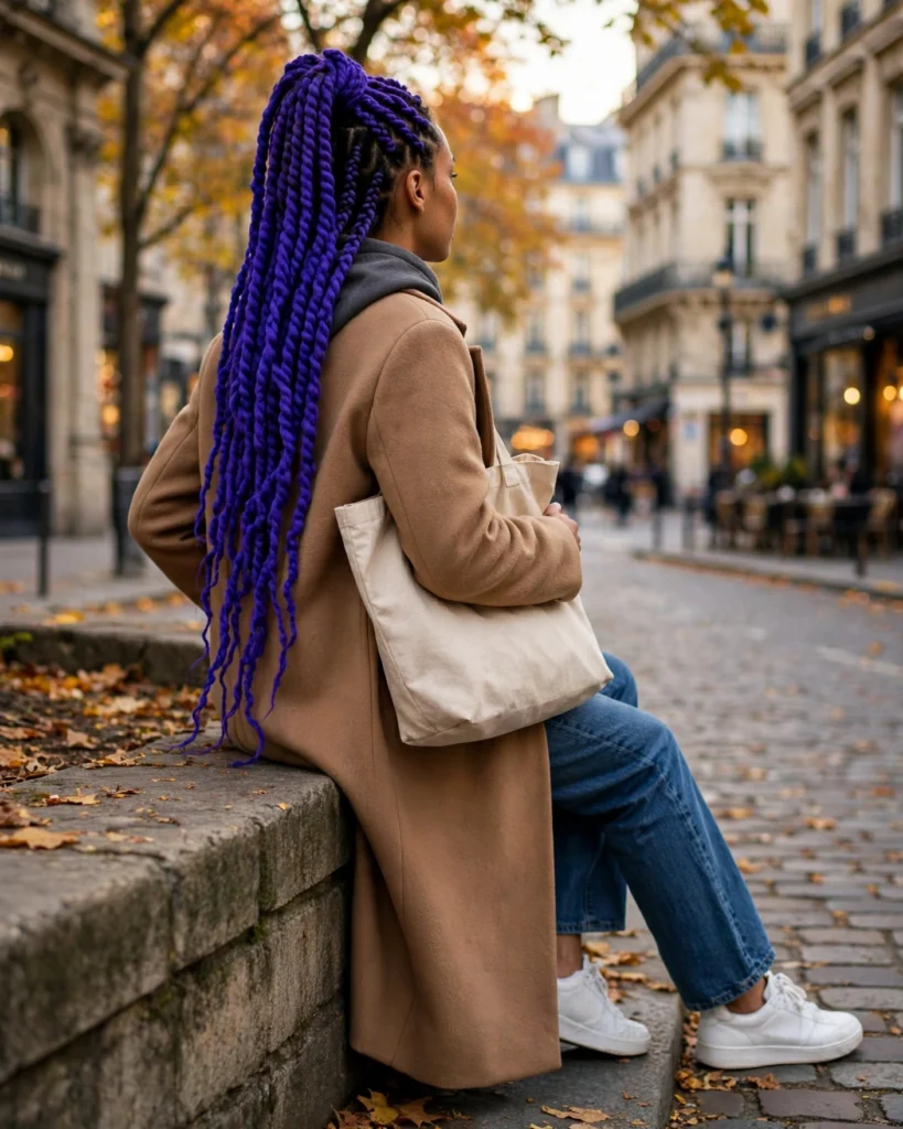 Jeans with a Hoodie and Long Wool Coat Fall Jeans Outfit