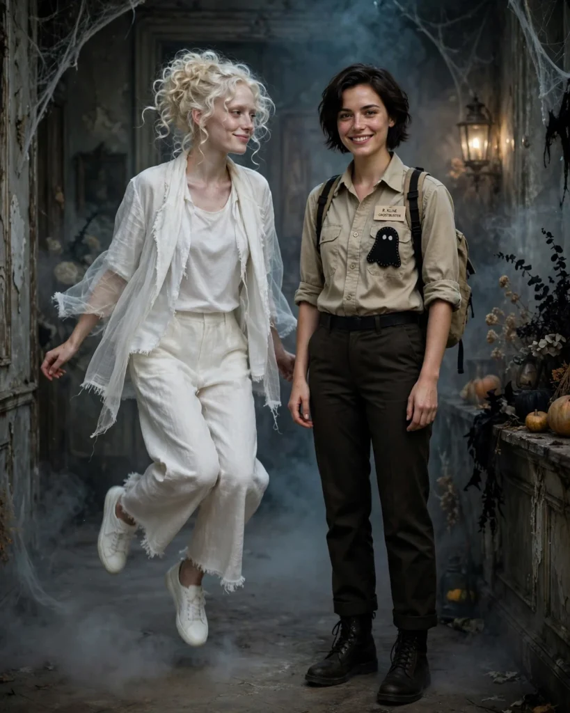 Ghost and Ghostbuster Duo Halloween Costume
